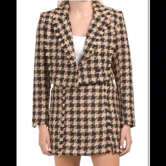 House of Harlow 1960 Houndstooth Blazer (M) and Skirt (S) SET NWT - Picture 1 of 4